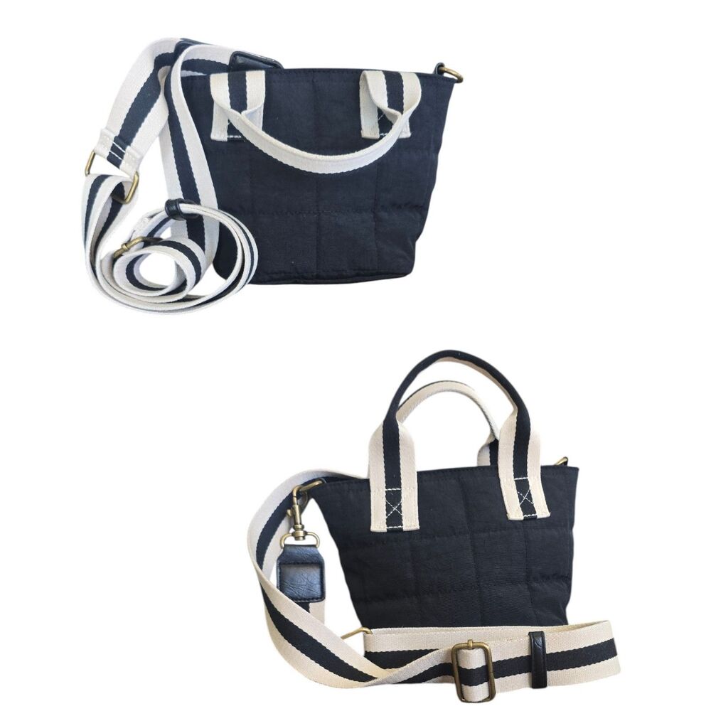 Universal Thread Black Cream Puffer Mini Bucket Satchel Crossbody Bag
